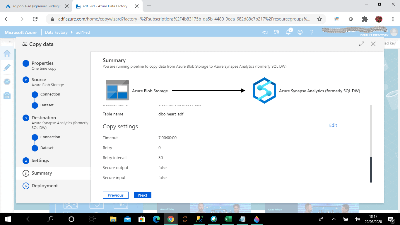 Loading data in Azure Synapse Analytics using Azure Data Factory ...