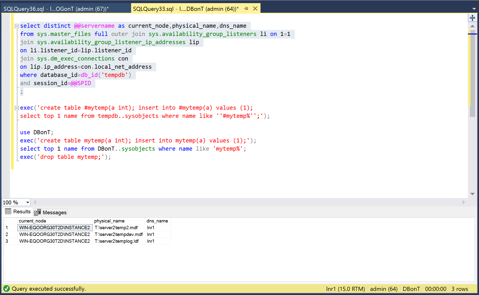 Do *not* place TEMPDB on a local disk in a SQL failover cluster ...