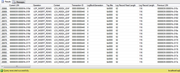 A Disk Based Table gives you around 20000 transaction log records A Disk Based Table gives you around 20000 transaction log records