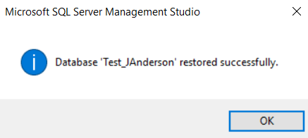 restore sql server backup to linux succesful