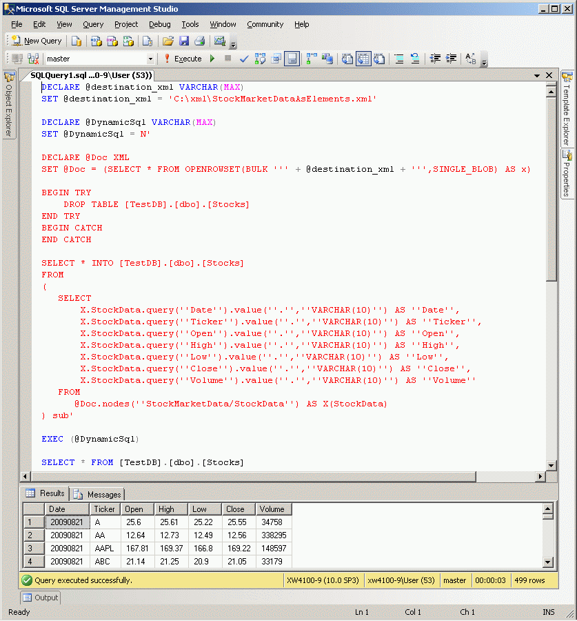 Как открыть xml файл в sql server