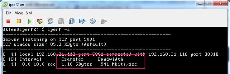 iperf Server - Different Host iperf Server - Different Host