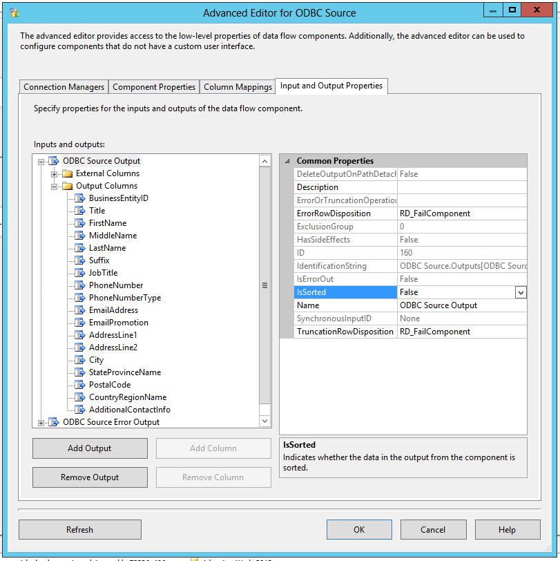 ODBC Source - Advanced Editor