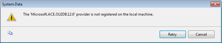 aceoledbprovidermissing