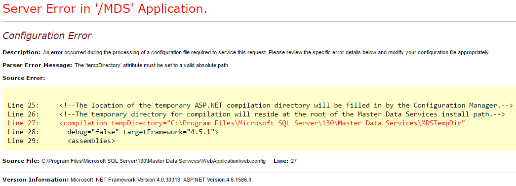 Missing Temp Directory in MDS