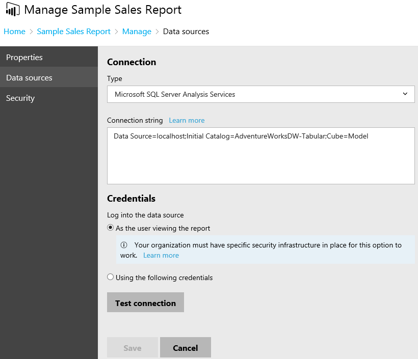 power bi on prem security
