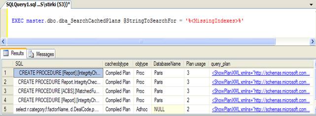 Cached execution plans