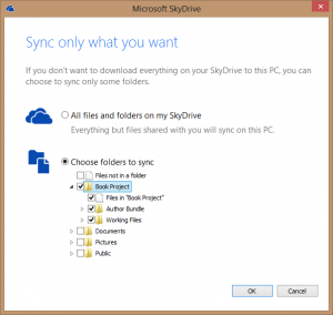 Choose Folders To Sync with SkyDrive Specific folder sync with SkyDrive