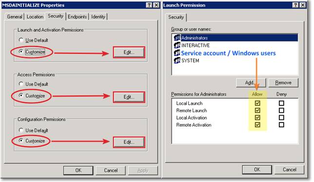 MSDAIntialize properties