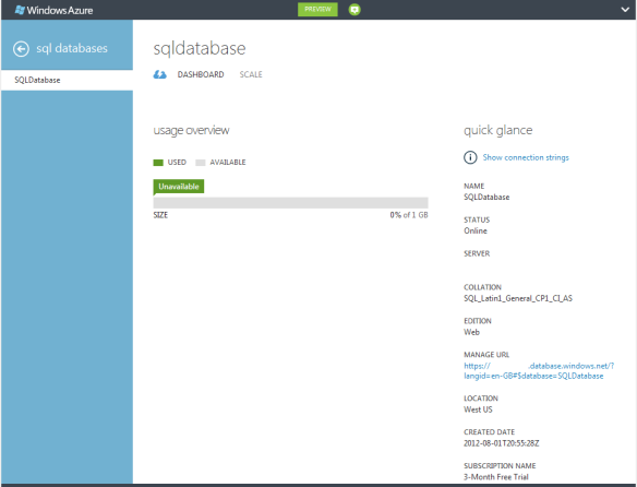 DashboardSQLDatabase
