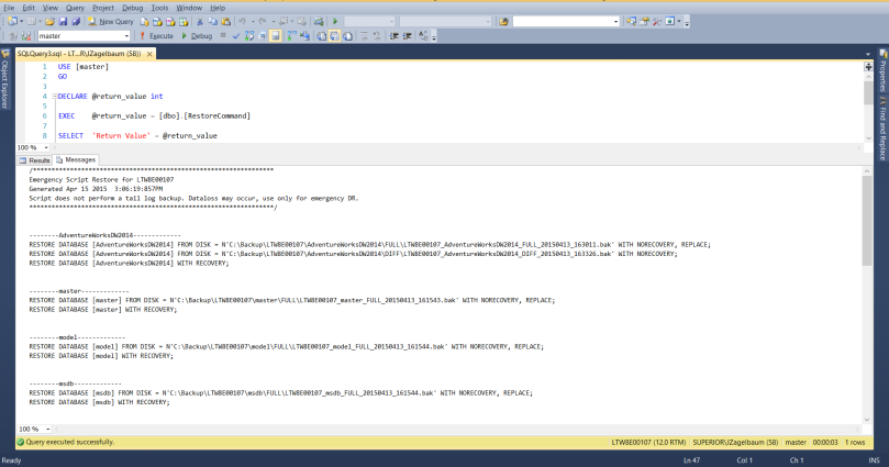RestoreCommandOutput