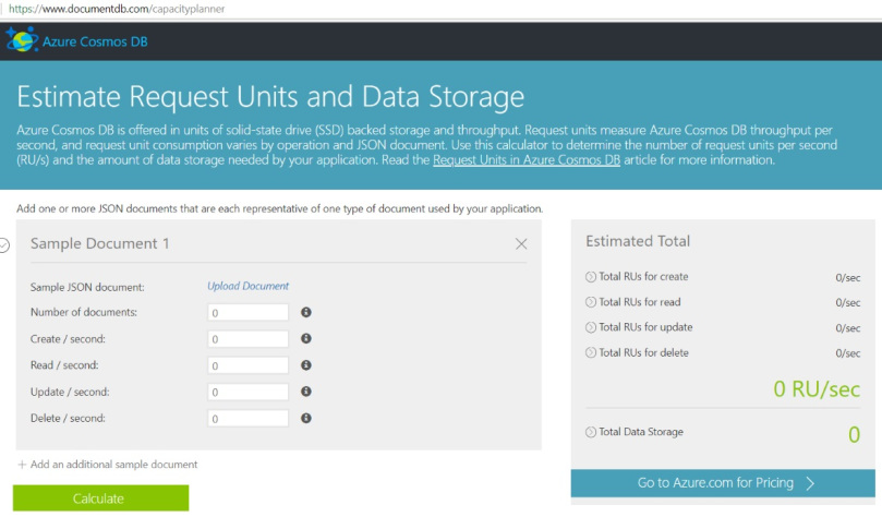 Request Unit Calculator