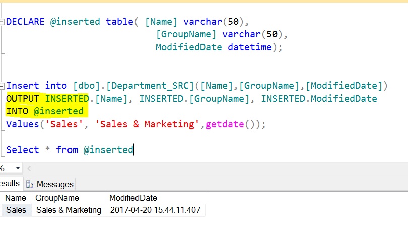 The OUTPUT Clause for INSERT and DELETE – SQLServerCentral