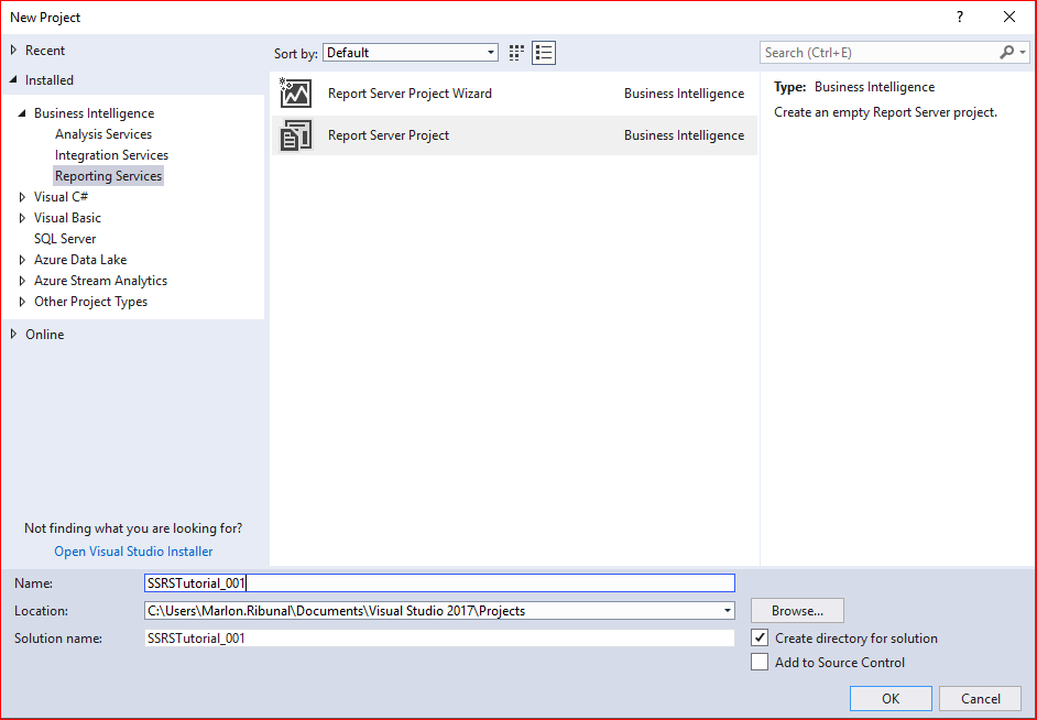 microsoft reporting services projects 2017 download