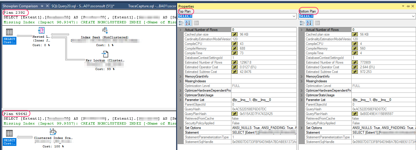Side by Side Execution Plan Review in SSMS.