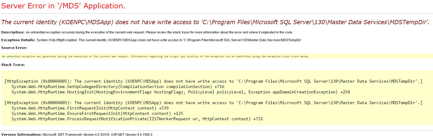 missing permissions on the temp folder