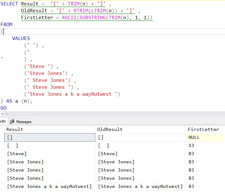 TRIM In T SQL SQLServerCentral