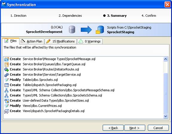 synchronizing scripts using SQL Compare