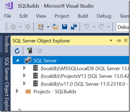 in visual studio 2017 sql server connects automatically