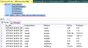 Database file free space