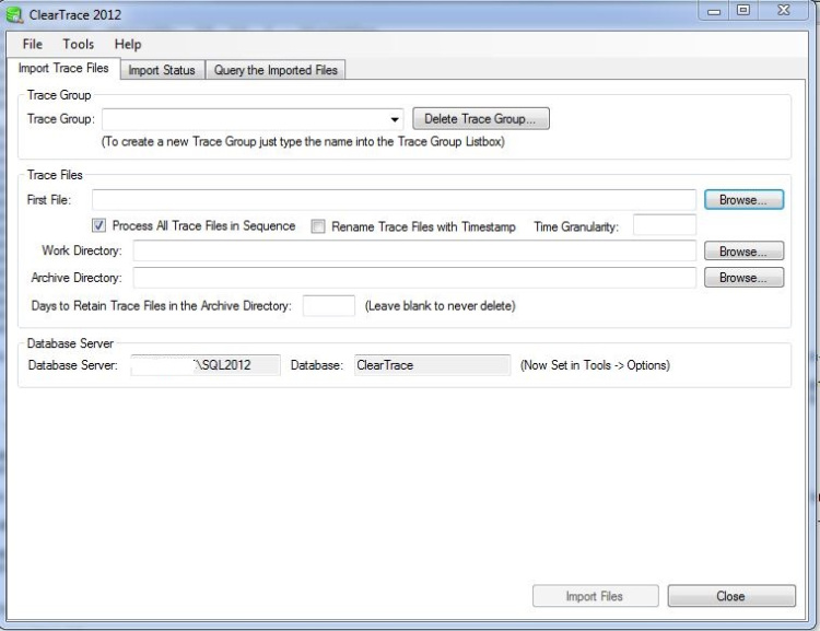 ClearTrace - Main Screen