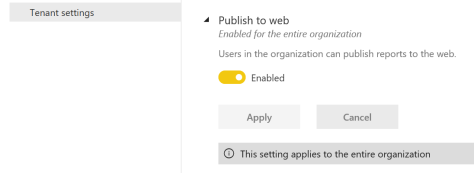 Publish to Web Power BI