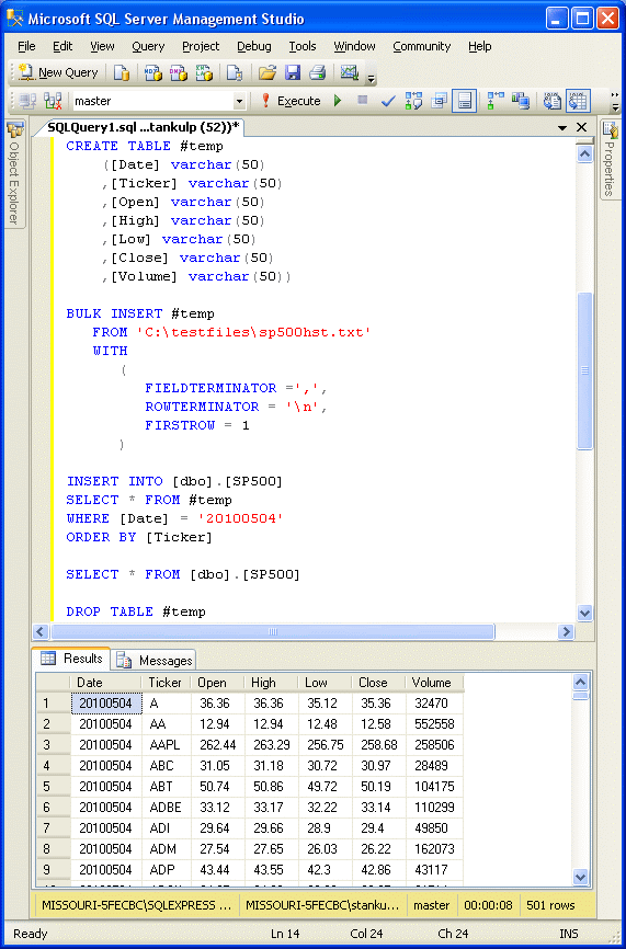 SQL only ETL Using A Bulk Insert Into A Temporary Table SQL Spackle 