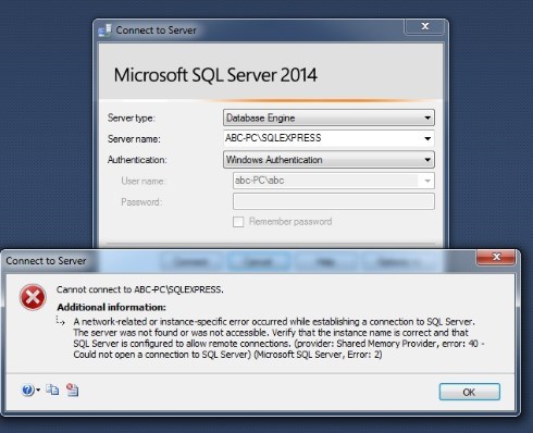 SQL Server Service stopped error