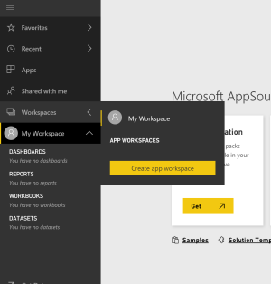 Power BI Free User Workspace 1