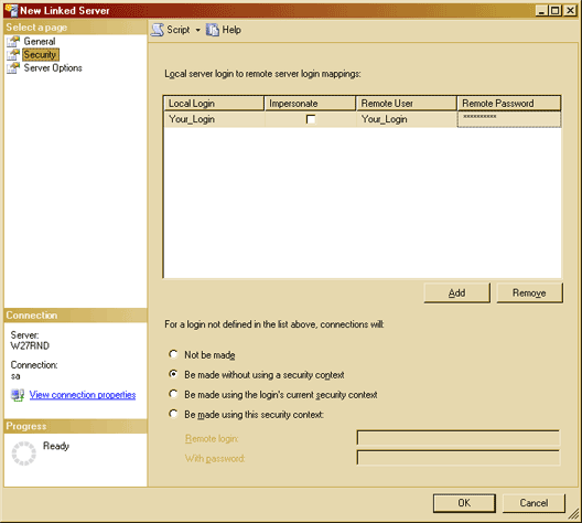 Image of the security tab