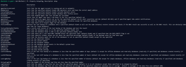 02 - get-dbccheck format table