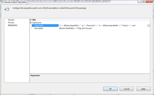 command file zip log 7 line line in file command .gz using to zip a 7 decompress ssis