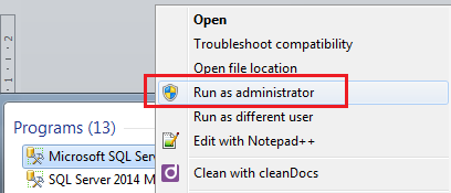 run as administrator