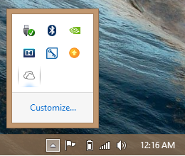 Sky Drive Setting SkyDrive icon in the Windows 8 Taskbar