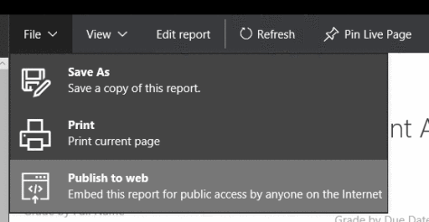 Power BI publish to web