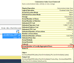 Columnstore Index Scan Local Aggregation