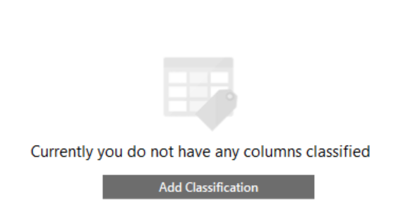 Data Classification in SSMS shows no columns classified