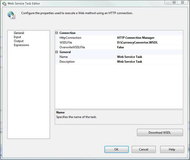 web service properties
