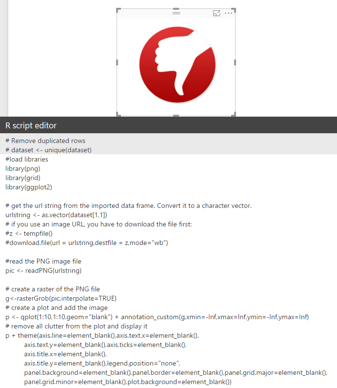 r script editor to show images