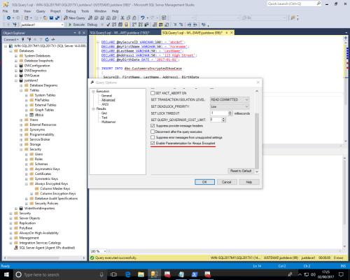 Always Encrypted Error in Sanbox Database – SQLServerCentral Forums