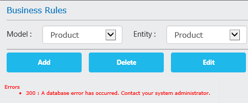 error when publishing business rule