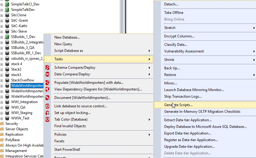 Scripting All Objects from SSMS in to a VCS – SQLServerCentral