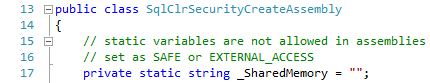 Stairway to SQLCLR - Level 3, CreateAssemblyCheck.cs: lines 13 - 17