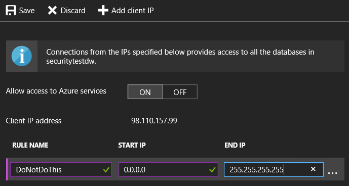 an example of bad firewall security