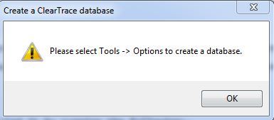 ClearTrace - Please choose database