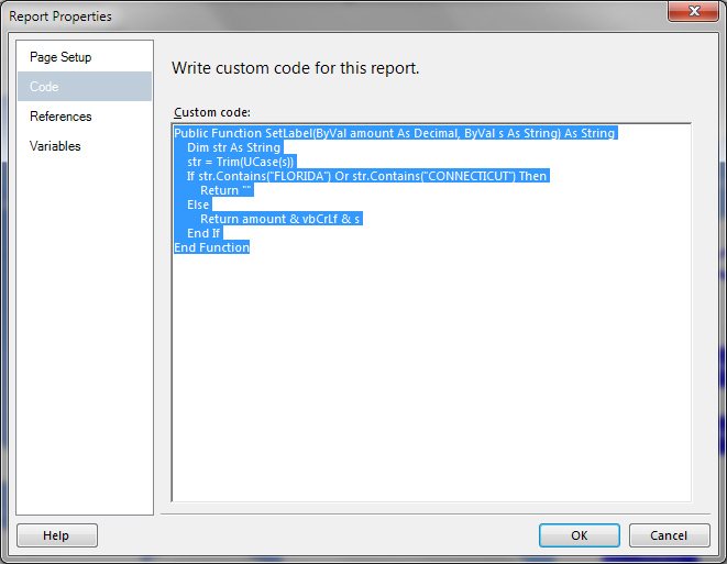 Add custom code used to set Label text of Map Polygon Properties on main map layer
