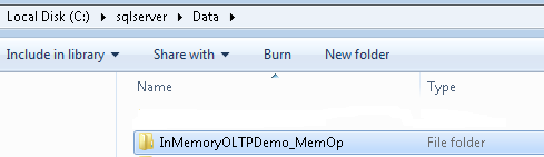 Memory Optimised Folder