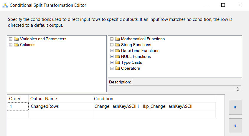 Conditional Split To Detect Changes