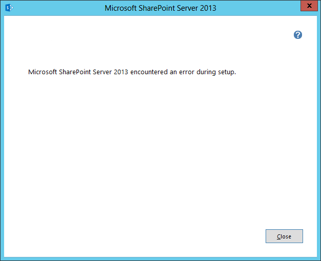 SharePoint Installation Error