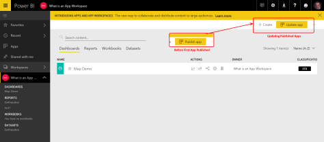 PBI Workspace and App